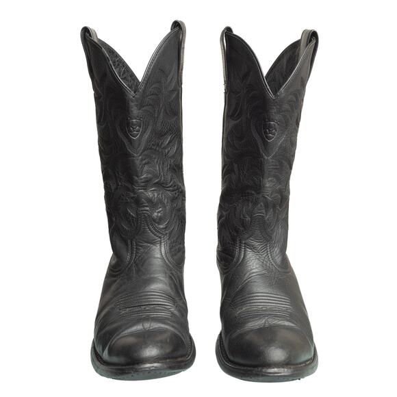 Men\'s Black Leather Ariat Heritage R Toe Western Cowboy Boots 34770 - 9EE main image 14